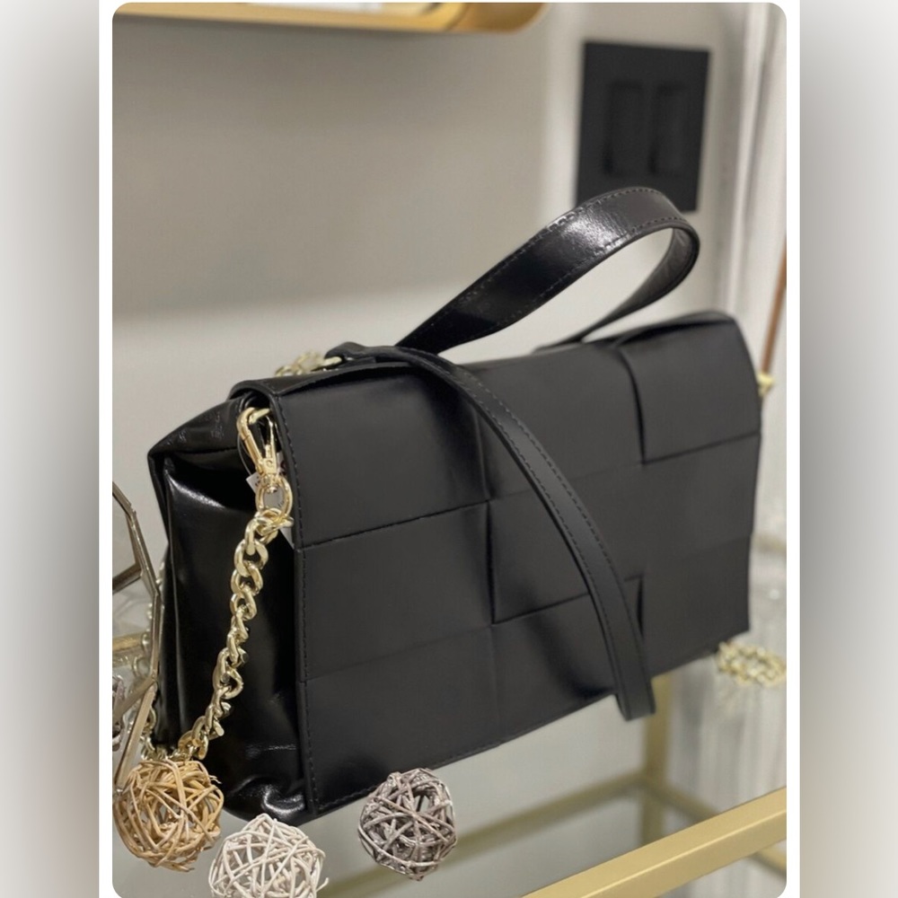 Anna Paola Black Leather Satchel~Made in Italy